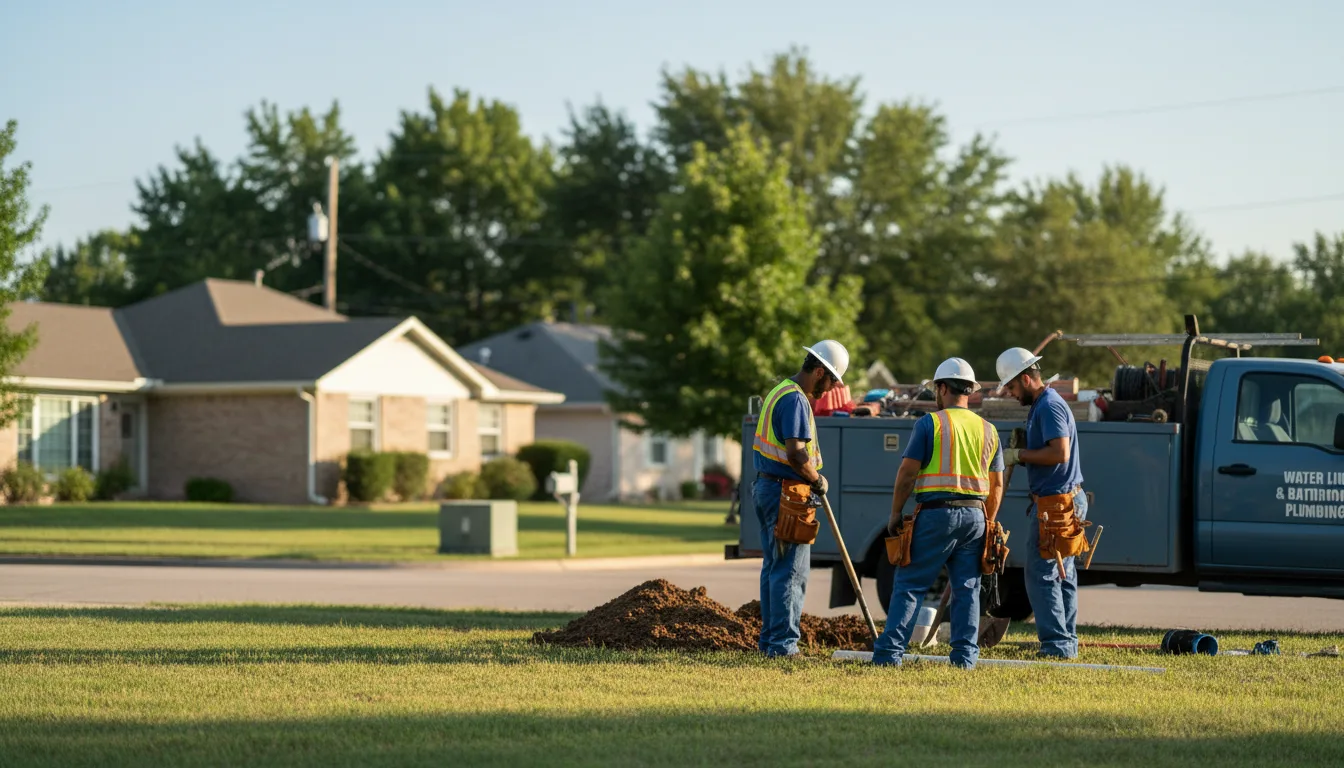 Residential water line and bathroom plumbing service in Shamrock, OK